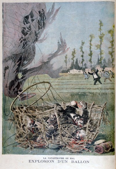 Balloneksplosion i Hal, Belgien, 1895. af Henri Meyer