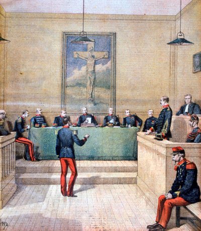 Kaptajn Dreyfus før krigsretten, 1894 af Henri Meyer
