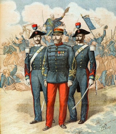Kaptajn Romani mellem to italienske gendarmer af Henri Meyer