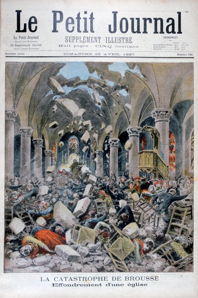 Sammenbrud af en kirke, Brousse, Frankrig, 1897 af Henri Meyer