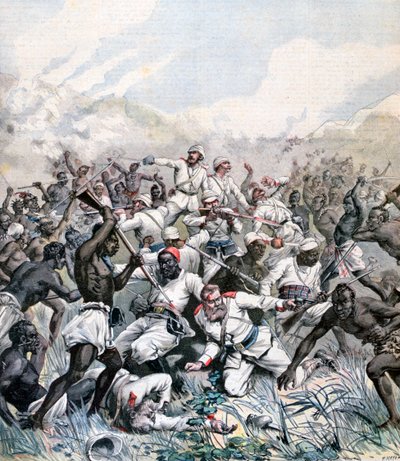 Ødelæggelse af en tysk ekspedition i Afrika, 1891 af Henri Meyer