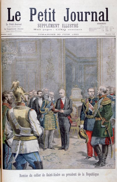 Overdragelse af collier de Saint André til republikkens præsident, 1895 af Henri Meyer
