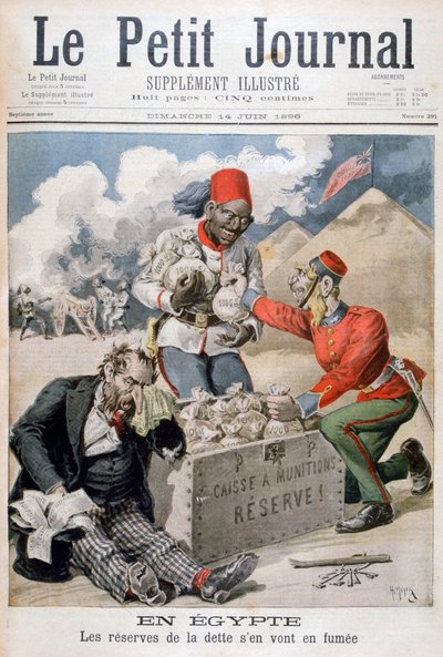 I Egypten: Gældens reserver går op i røg, 1896 af Henri Meyer