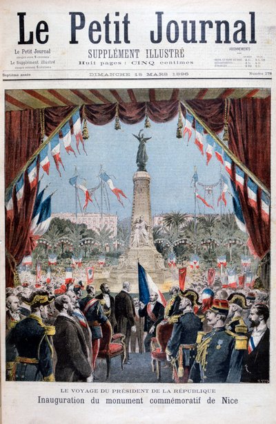 Præsident Faure ved indvielsesceremonien af et monument i Nice, 1896 af Henri Meyer