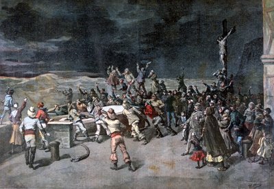 Scene syv, redningen, fra skuespillet Maitre DArmes, Port of Saint-Martin, 1892 af Henri Meyer