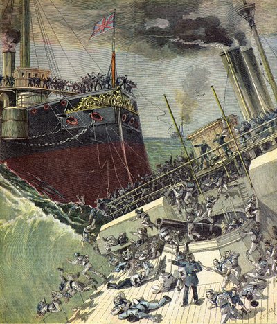 Det engelske skib HMS Camperdown af Henri Meyer
