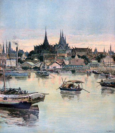 Udsigt over Bangkok, 1893 af Henri Meyer