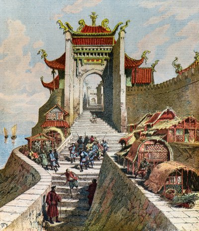 Udsigt over Shanghai-porten af Henri Meyer