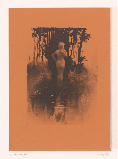 Badende kvinde i naturen af Henri Patrice Dillon