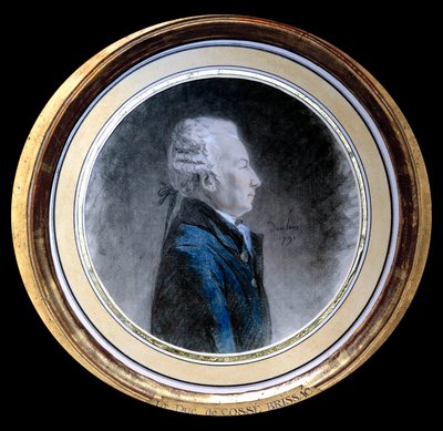 Portræt af Louis Hercule Timoleon de Cosse (Cosse-Brissac) (1734-1792), hertug af Brissac. Han er Frankrigs store kurvemager og guvernør i Paris på tidspunktet for den franske revolution. Akvarel tilskrevet Henri Pierre Danloux (1753-1809). 1791 af Henri Pierre (attr. to) Danloux