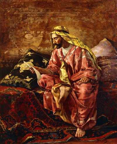 En araber læser et brev af Henri Pierre Hippolyte Dubois