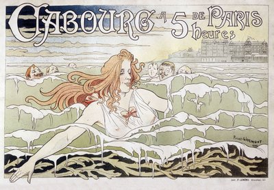 Cabourg 5 timer fra Paris - Reklameplakat af Privat Livemont af Henri Henri Antoine Théodore Livemont