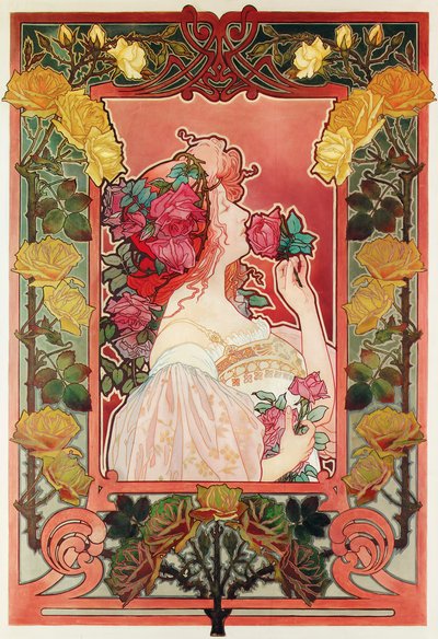 The Scent of a Rose, ca. 1890 (olie på lærred) af Henri Henri Antoine Théodore Livemont