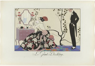 Joie de vivre: Dagens lykke eller Graces à la Mode The Great Decolletage (titel på objekt) The Happiness of the Day eller Fashionable Graces (serietitel) af Henri Reidel