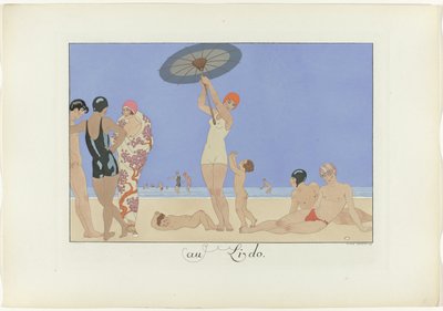 ved Lido. (titel på objekt) The Happiness of the Day eller Fashionable Graces (serietitel) af Henri Reidel