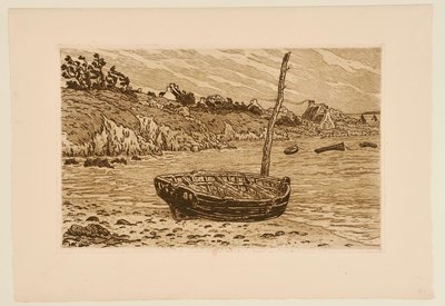 [Båd ved vandkanten, Loguivy] af Henri Rivière