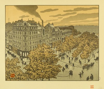 Fra Boulevard de Clichy [De seksogtredive udsigter over Eiffeltårnet] af Henri Rivière