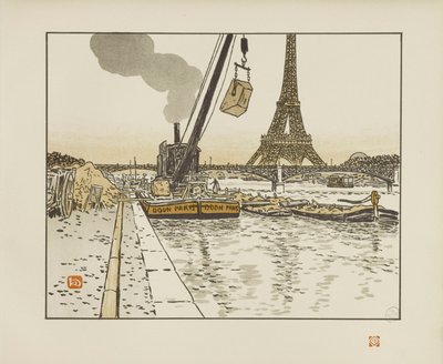 Fra Passy-kajen [De 36 udsigter fra Eiffeltårnet] af Henri Rivière