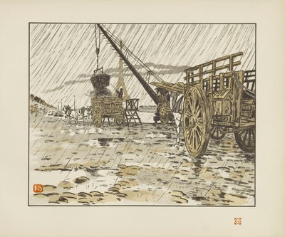 Fra Passy-kajen, i regnen [De 36 udsigter fra Eiffeltårnet] af Henri Rivière