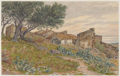 Gamle huse i Bormes af Henri Rivière