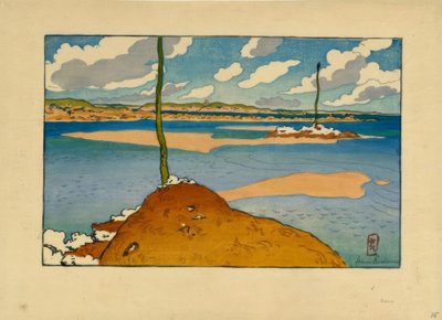 La Balise Chéruette ved lavvande (Saint-Briac) af Henri Rivière
