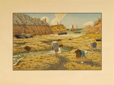 Havnen i Loguivy ved lavvande af Henri Rivière