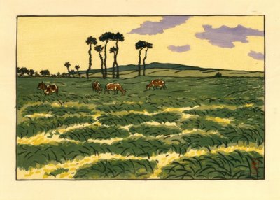 Køer på marken Garde-Guérin (Saint-Briac) af Henri Rivière
