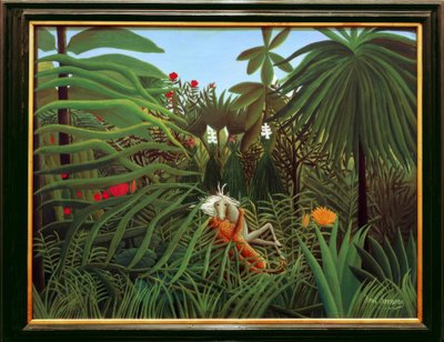 Hest angrebet af en jaguar af Henri Rousseau