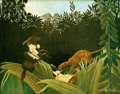 Spejdere angrebet af en tiger af Henri Rousseau