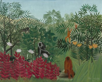 Tropisk skov med aber af Henri Rousseau