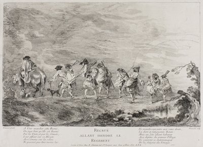 Rekrutter på vej til at slutte sig til regimentet, 1717?-26 af Henri Simon Thomassin