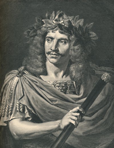 Molière som Julius Cæsar i Pompées tragedie, 1886 af Henri Thiriat