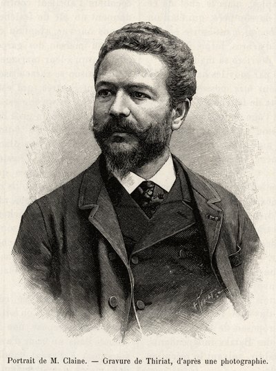Portræt af Jules Claine (1856-1939), opdagelsesrejsende og diplomat, forfatter til historien. Gravering af Thiriat for at illustrere historien "" et år i Malaysia", af Jules Claine (1856-1939) af Henri Thiriat