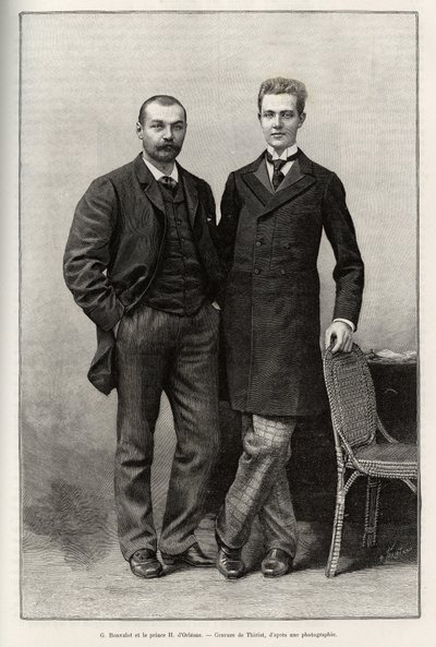 Portrætter af opdagelsesrejsende Gabriel Bonvalot (1853-1933), forfatter til historien, og prins Henri d