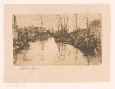 byens kanal af Henri Wouters (signed by artist)
