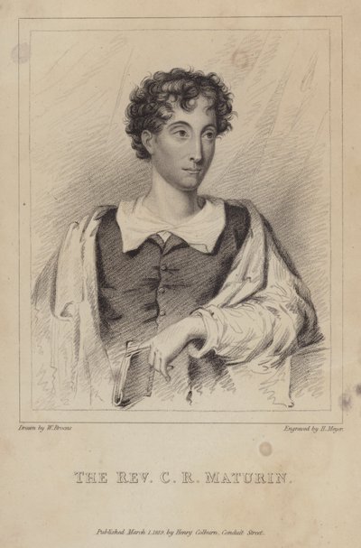Charles Robert Maturin, irsk protestantisk præst; romanforfatter og dramatiker af Henri after Meyer