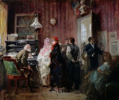Fødsel, rådhuset i det 19. arrondissement, ca.1881 af Henri Gervex