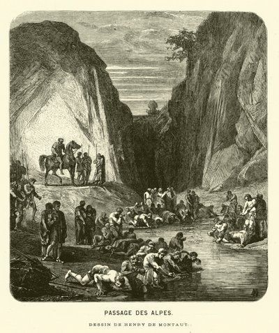 Krydser Alperne (gravering) af Henri de (after) Montaut