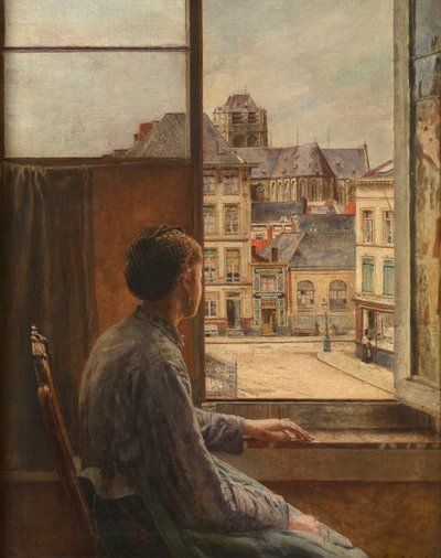 Teniersplace i Antwerpen (olie på lærred) af Henri de Braekeleer