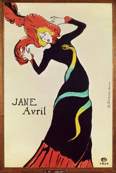 Danser Jane Avril. Plakat af Henri de Toulouse-Lautrec