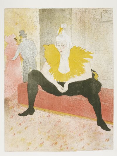 Dem: Siddende kvindelig klovn af Henri de Toulouse-Lautrec
