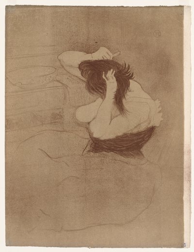 Elles: Kvinde, der reder sit hår af Henri de Toulouse-Lautrec