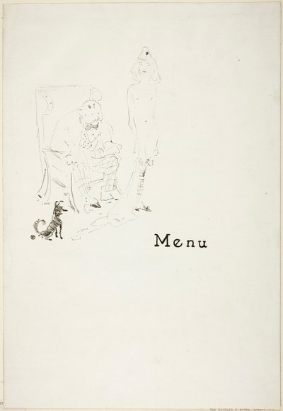 Den nøgne lille pige: Menukort af Henri de Toulouse-Lautrec