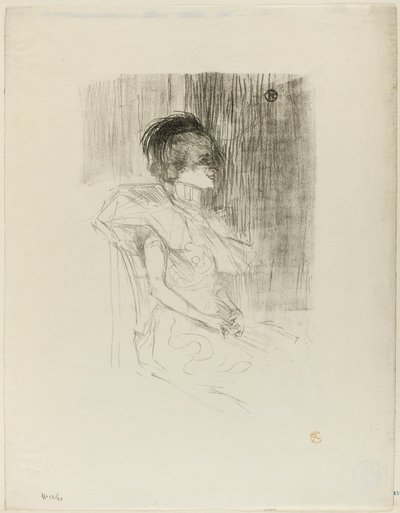 Långiver siddende af Henri de Toulouse-Lautrec