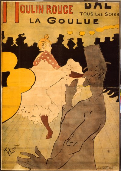 Moulin Rouge-La Goulue (farvelitografi) af Henri de Toulouse-Lautrec