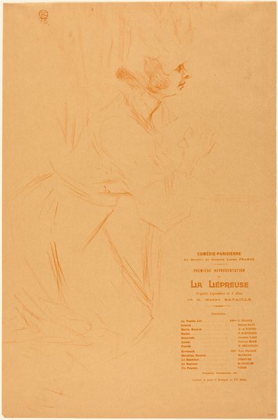 Program for «La lépreuse» af Henri de Toulouse-Lautrec