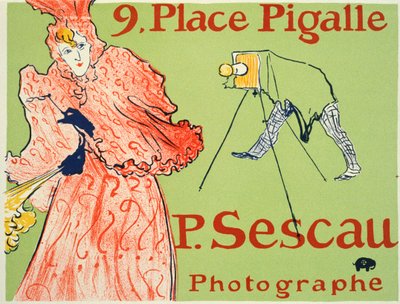 9, Place Pigalle, P. Sescau fotografplakat, 1894. af Henri de Toulouse Lautrec