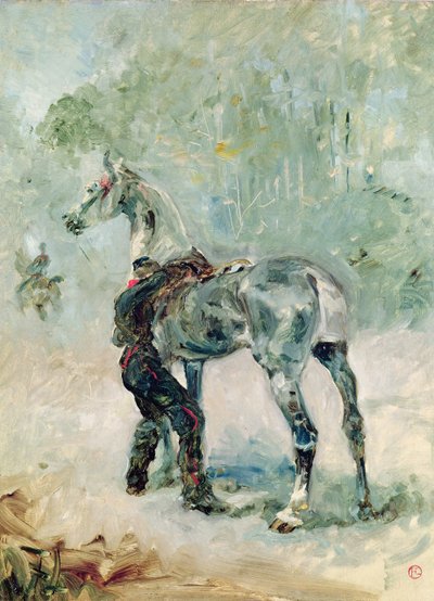 Artillerist sadler sin hest, 1879 af Henri de Toulouse Lautrec