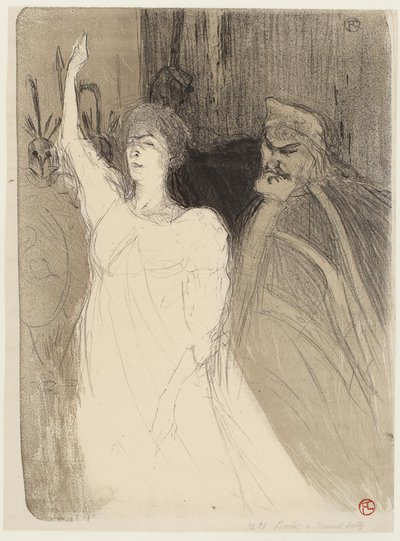 Bartet og Mounet-Sully, i Antigone af Henri de Toulouse Lautrec