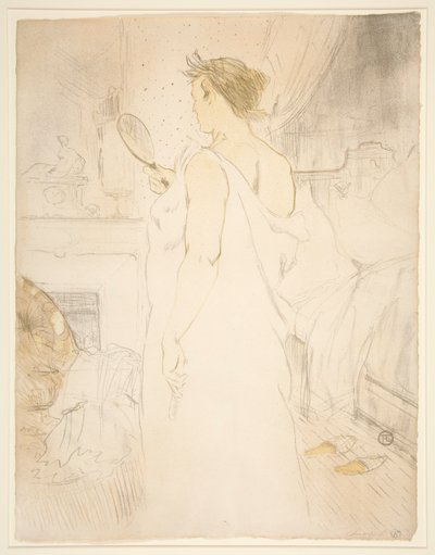 Femme ? glace, la glace ? main (Woman with Hand Mirror), fra serien Elles af Henri de Toulouse Lautrec